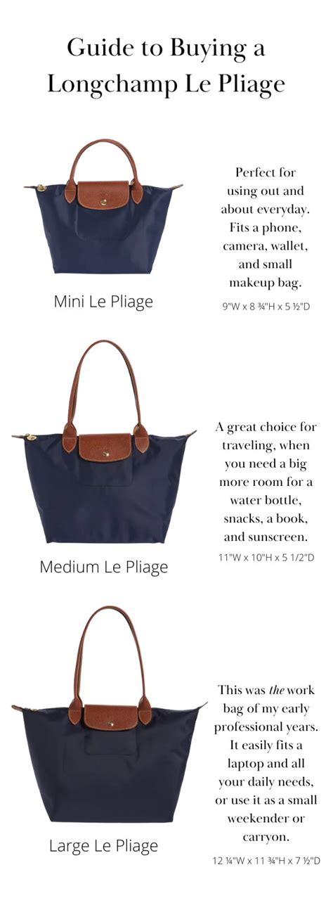 longchamp le pliage bag sizes.